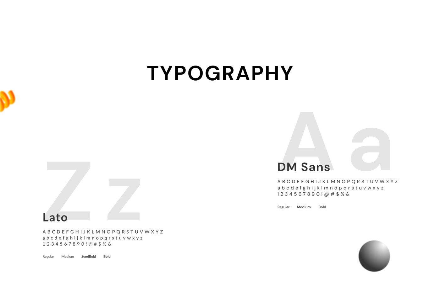 Typography: Lato and DM Sans