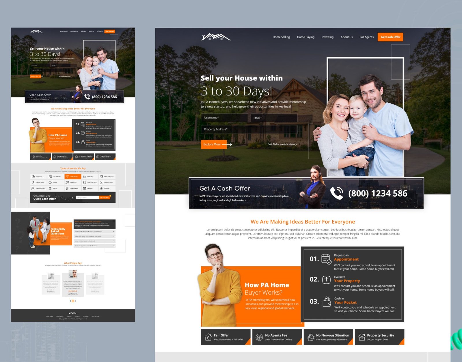 PA Homebuyers real estate landing page cover