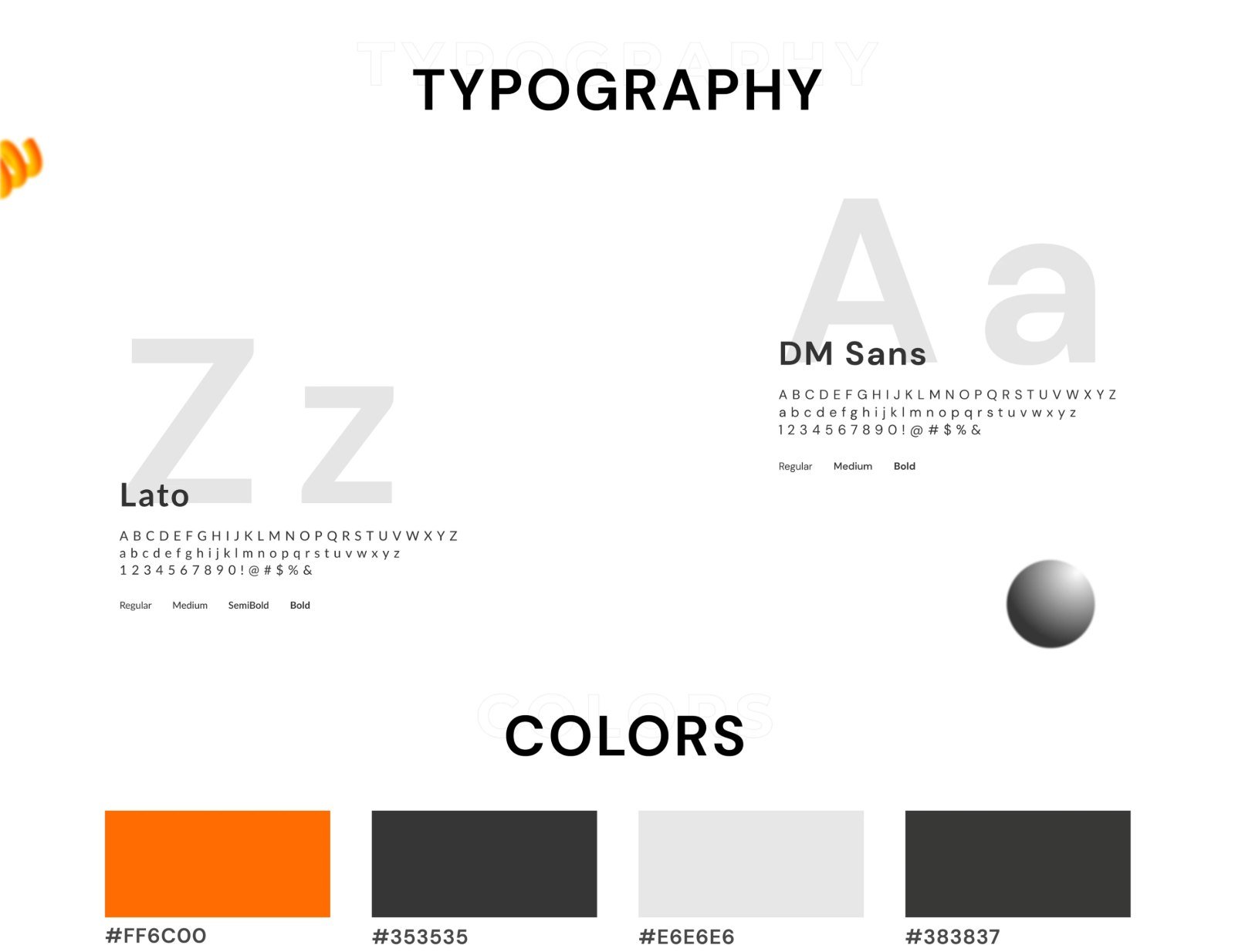 Typography: DM Sans and Lato, with the colour palette